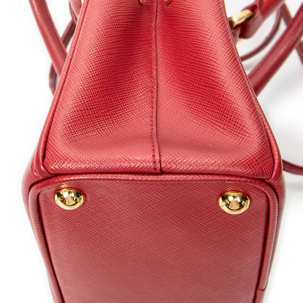 Shoulder Bag Mini Galleria Double Zip Tote Red Saffiano Leather