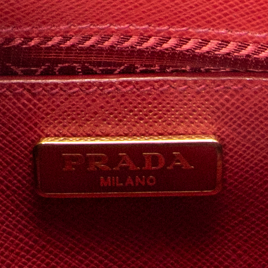 Shoulder Bag Mini Galleria Double Zip Tote Red Saffiano Leather