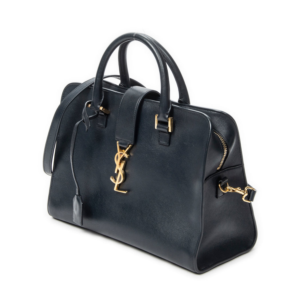 Shoulder Bag Small Monogram Cabas Navy Calfskin Leather