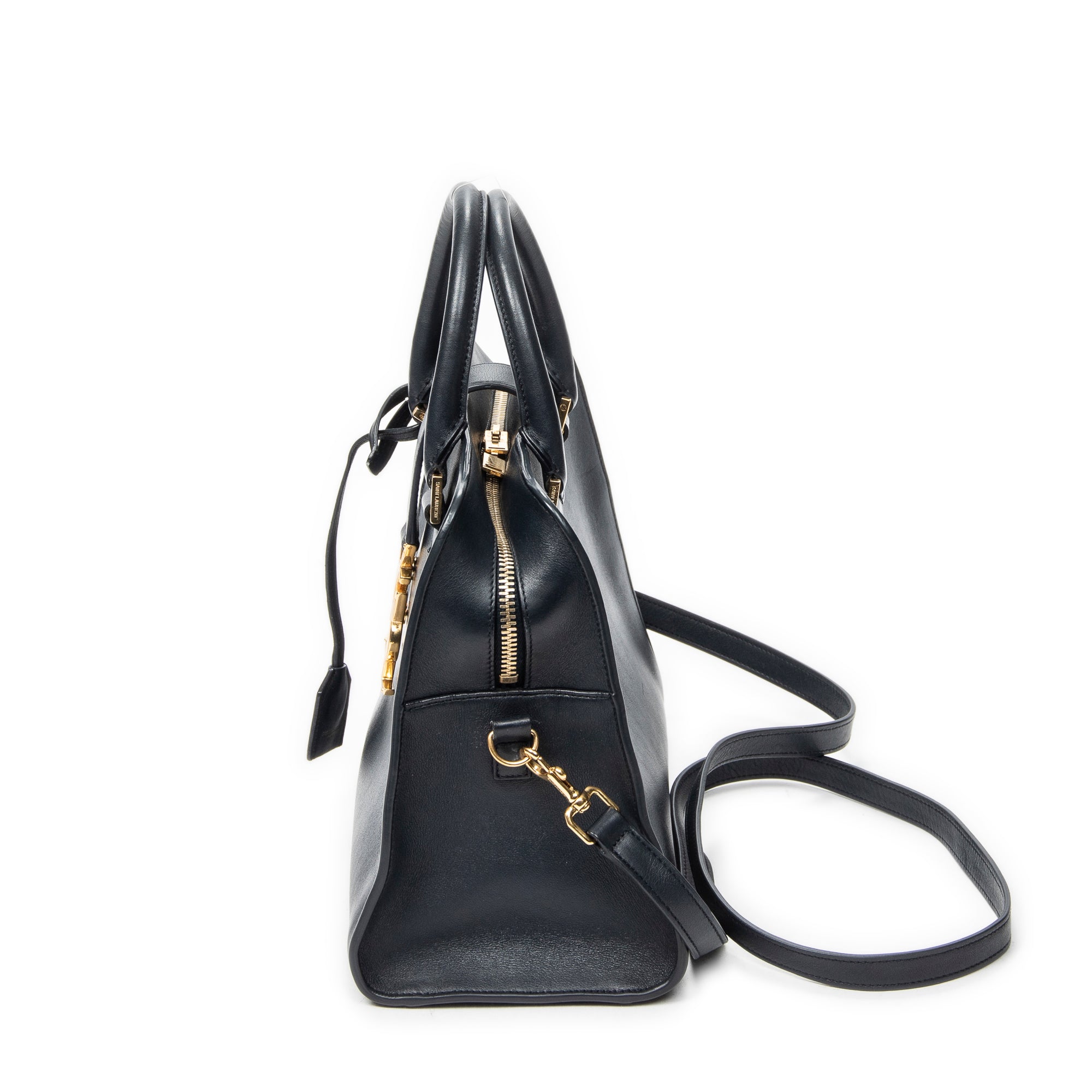 Shoulder Bag Small Monogram Cabas Navy Calfskin Leather
