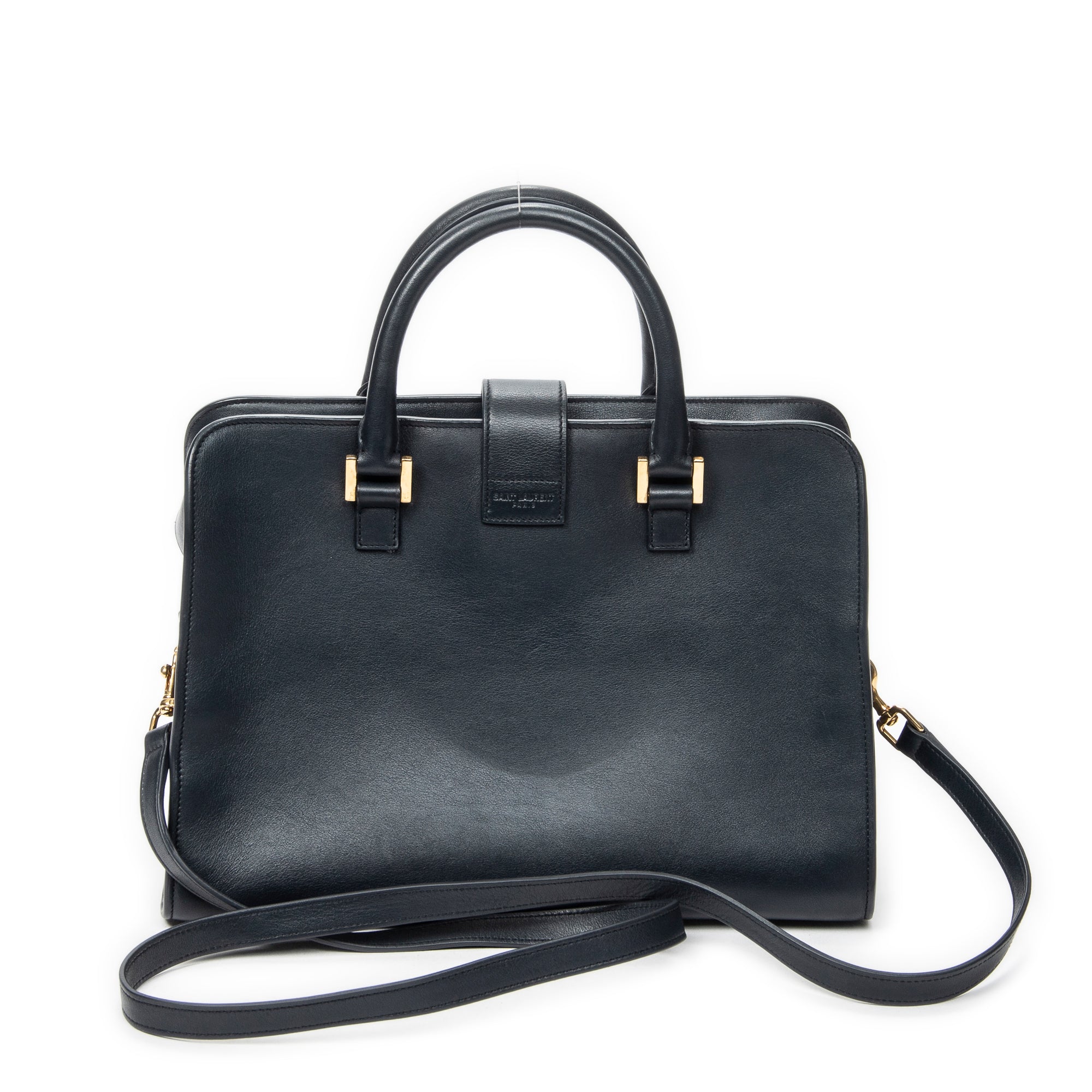 Shoulder Bag Small Monogram Cabas Navy Calfskin Leather