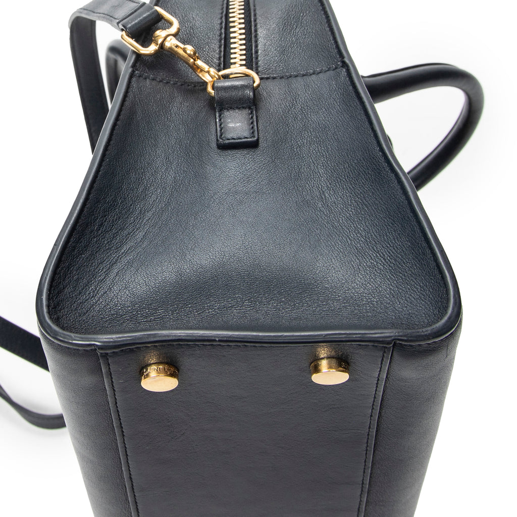 Shoulder Bag Small Monogram Cabas Navy Calfskin Leather