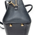 Shoulder Bag Small Monogram Cabas Navy Calfskin Leather