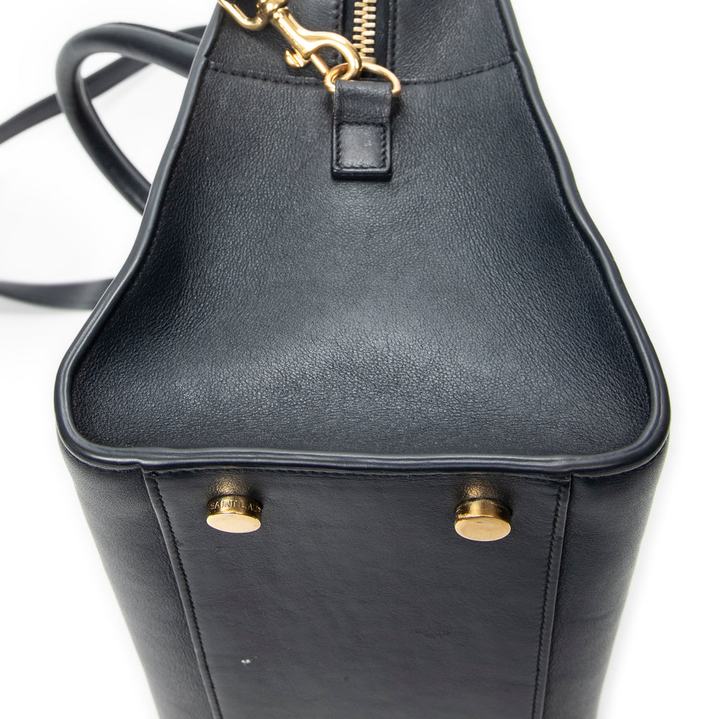 Shoulder Bag Small Monogram Cabas Navy Calfskin Leather