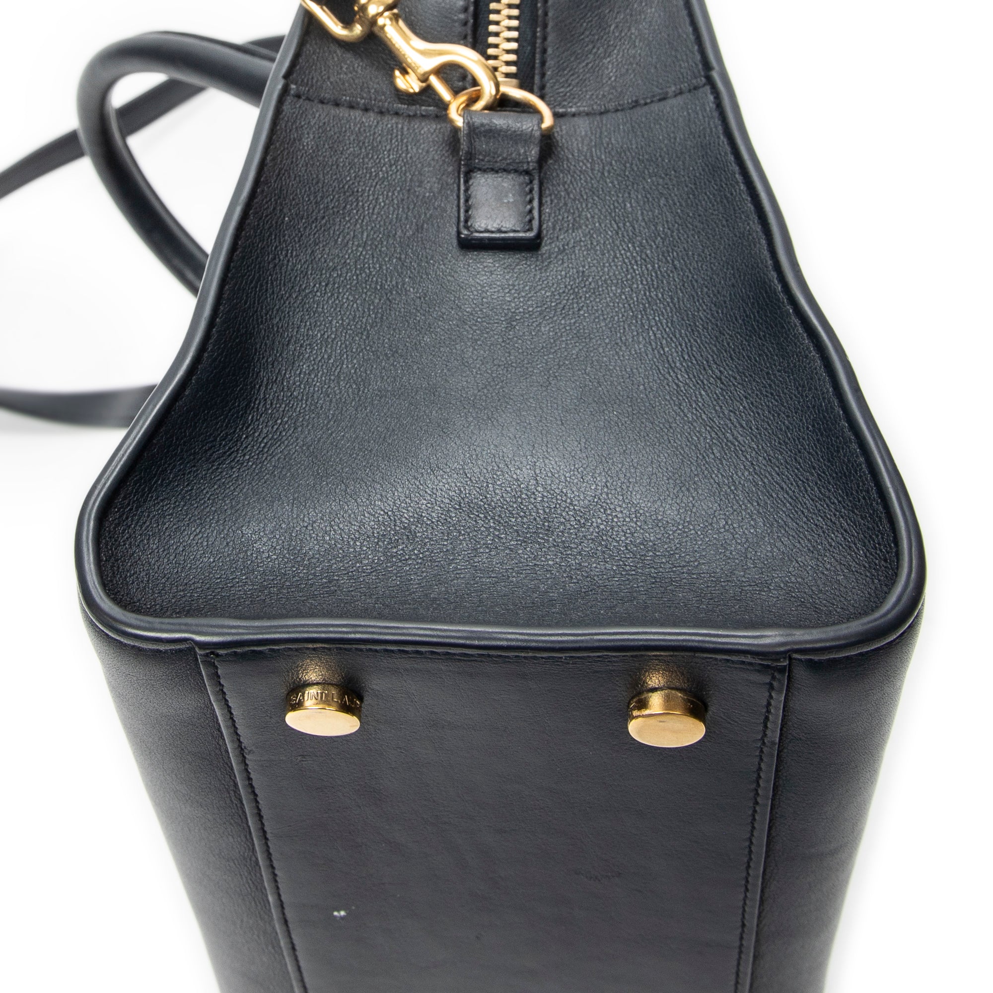 Shoulder Bag Small Monogram Cabas Navy Calfskin Leather