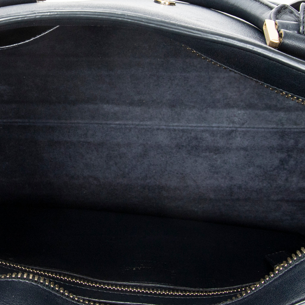 Shoulder Bag Small Monogram Cabas Navy Calfskin Leather