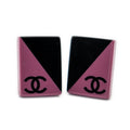 Earrings CC Acrylic Rectangle Clip On Earrings Black Resin