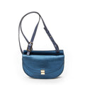 Shoulder Bag Mini Georgia Metallic Blue Metallic Calfskin Leather
