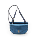 Shoulder Bag Mini Georgia Metallic Blue Metallic Calfskin Leather