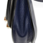 Shoulder Bag Mini Georgia Metallic Blue Metallic Calfskin Leather