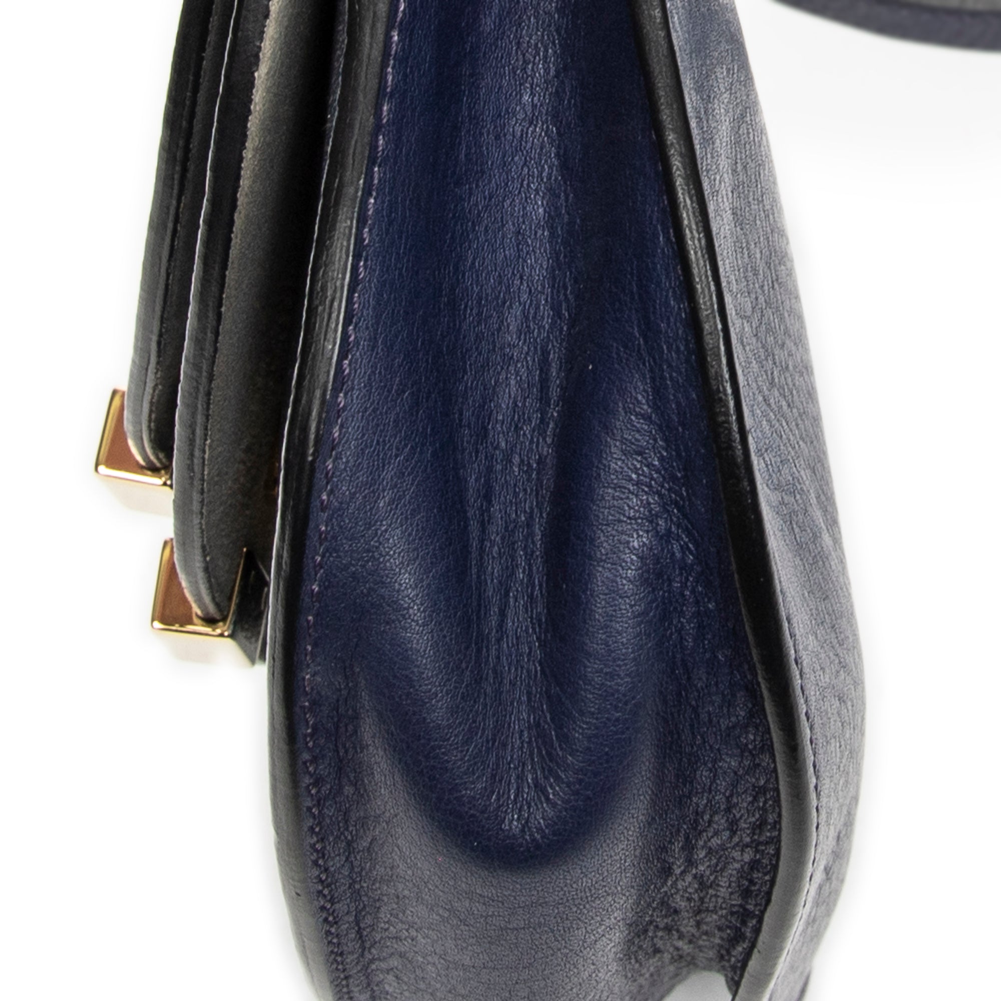 Shoulder Bag Mini Georgia Metallic Blue Metallic Calfskin Leather