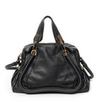 Shoulder Bag Medium Paraty Black Grained Calfskin Leather