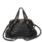 Shoulder Bag Medium Paraty Black Grained Calfskin Leather