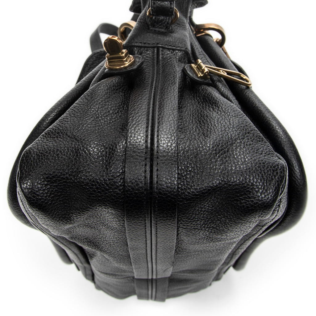 Shoulder Bag Medium Paraty Black Grained Calfskin Leather