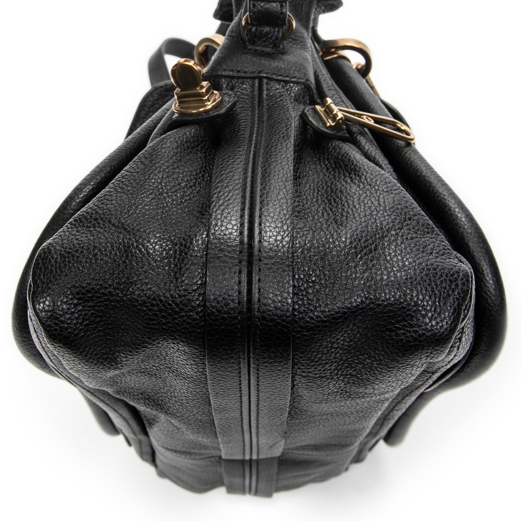Shoulder Bag Medium Paraty Black Grained Calfskin Leather