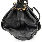 Shoulder Bag Medium Paraty Black Grained Calfskin Leather