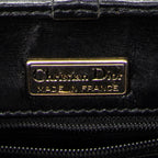 Shoulder Bag Vintage Flap Bucket Tote Black Grained Calfskin Leather