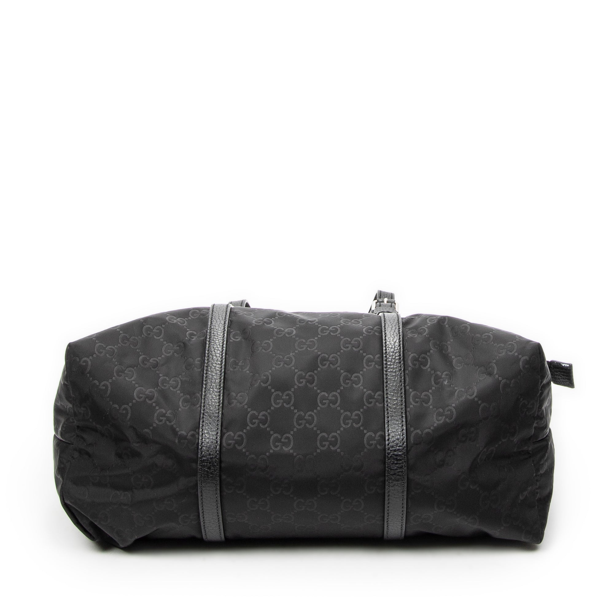Shoulder Bag Zip Shopping Tote Black Guccissima Nylon Canvas