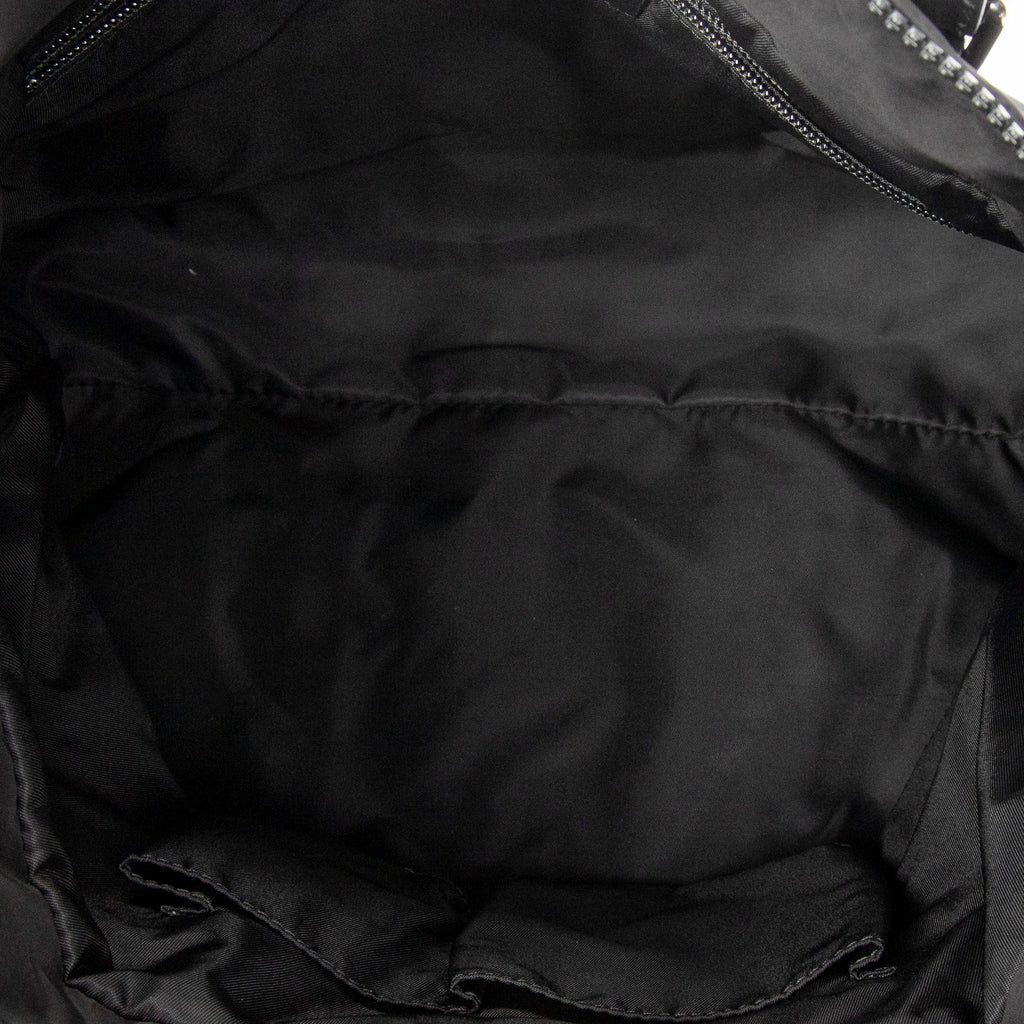 Shoulder Bag Zip Shopping Tote Black Guccissima Nylon Canvas