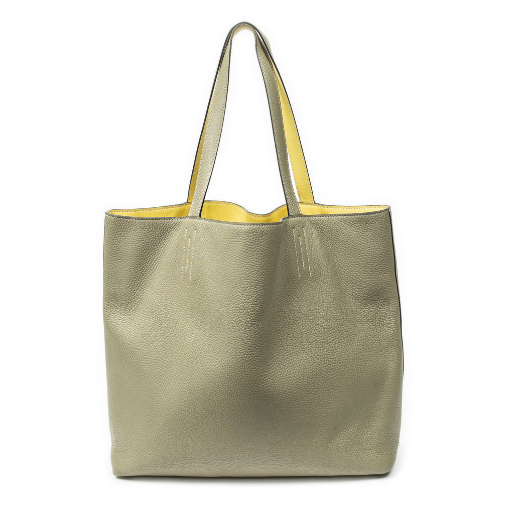 Shoulder Bag Double Sens Reversible Tote 36 Sauge Clemence Leather