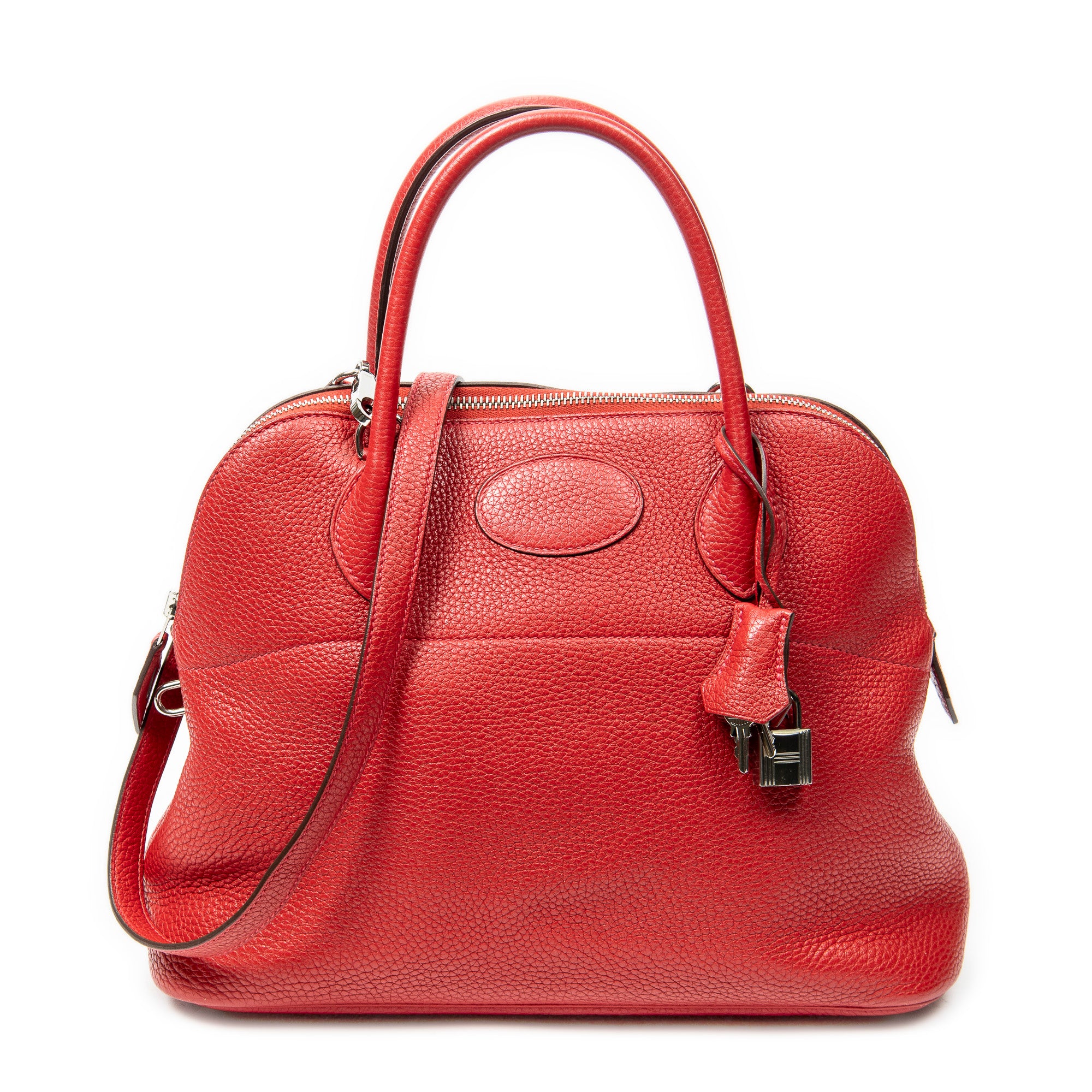 Shoulder Bag Bolide 31 Rouge Garance Clemence Leather