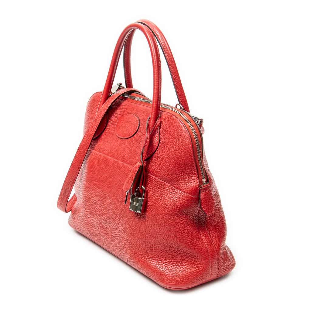 Shoulder Bag Bolide 31 Rouge Garance Clemence Leather