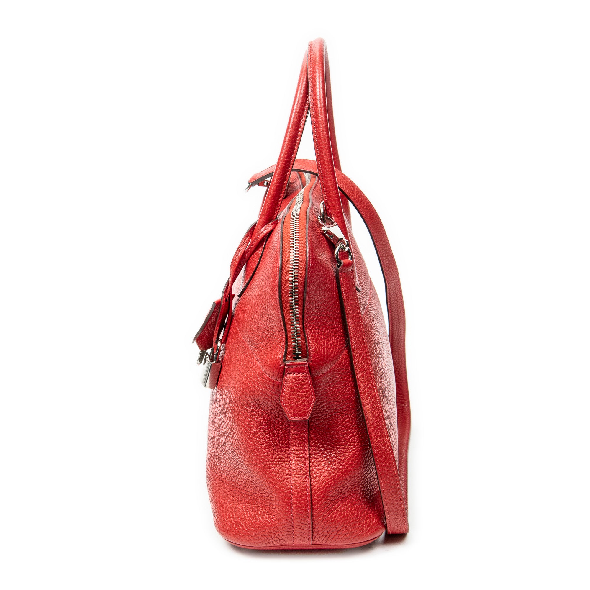 Shoulder Bag Bolide 31 Rouge Garance Clemence Leather