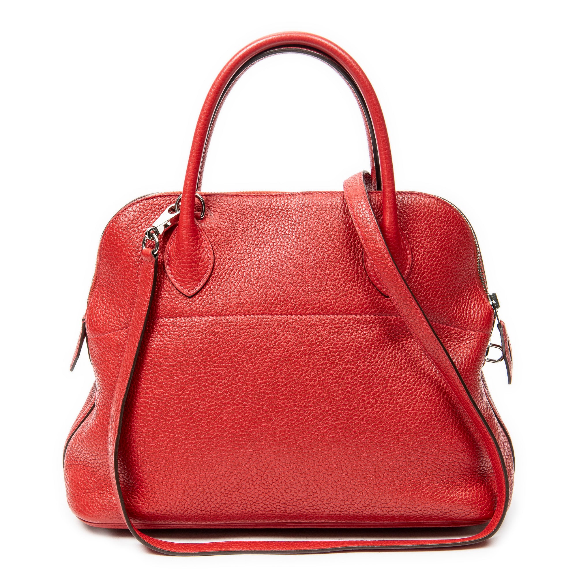 Shoulder Bag Bolide 31 Rouge Garance Clemence Leather