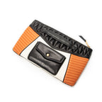 Clutch Biker Zip Clutch Dark Brown Nappa Quilted Leather