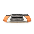 Clutch Biker Zip Clutch Dark Brown Nappa Quilted Leather
