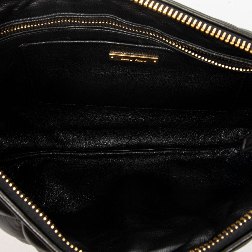 Clutch Biker Zip Clutch Dark Brown Nappa Quilted Leather