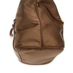 Shoulder Bag Zip Shopping Tote Brown Nylon Canvas