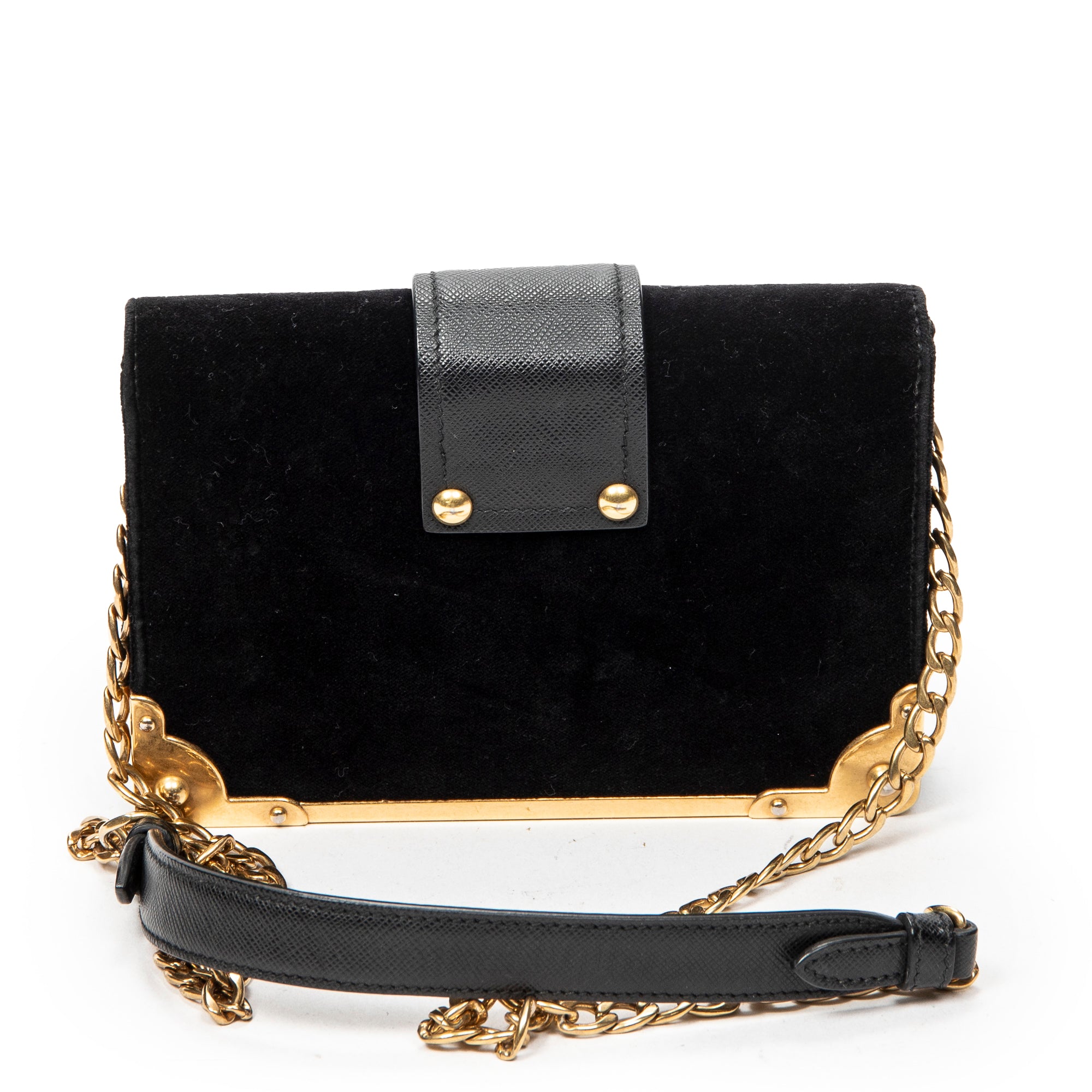 Shoulder Bag Cahier Astrology Crossbody Black Embellished Velvet Canvas