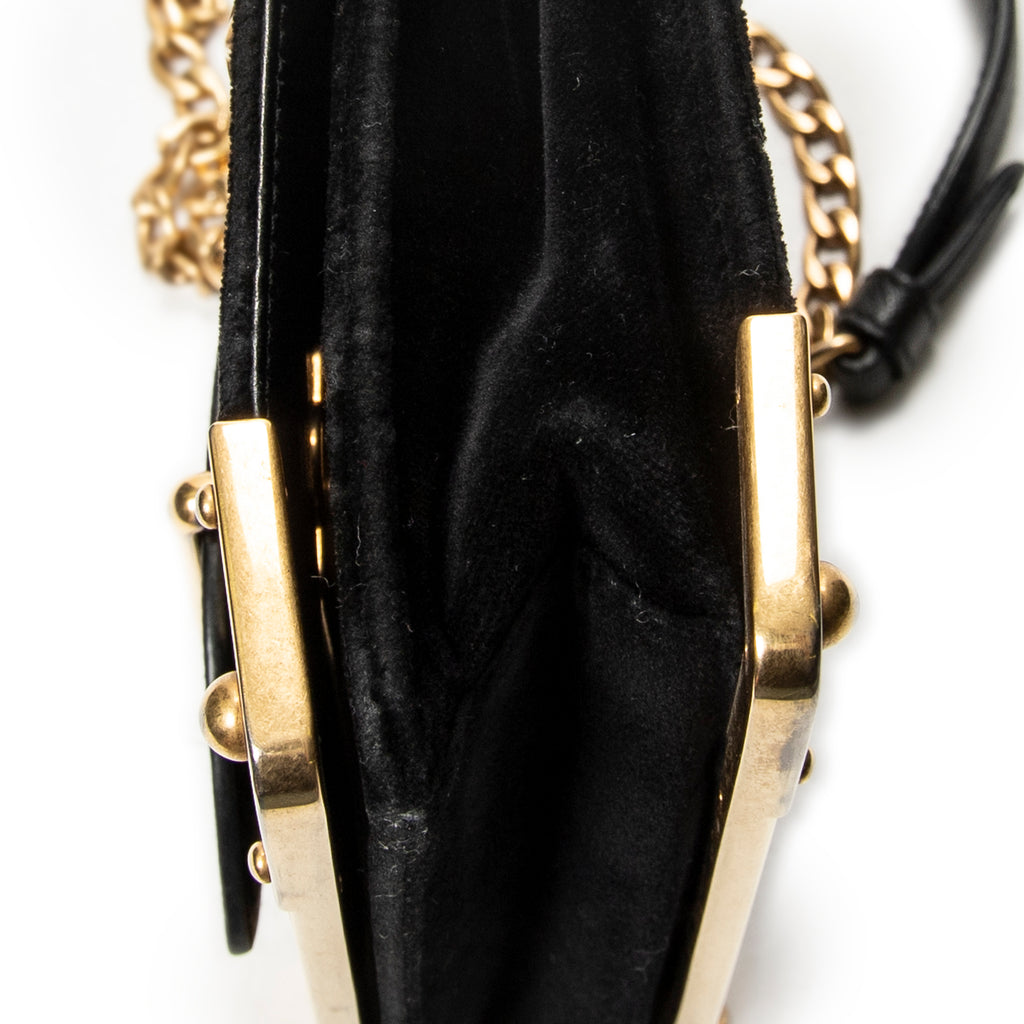 Shoulder Bag Cahier Astrology Crossbody Black Embellished Velvet Canvas