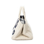 Shoulder Bag Large Mistolino Canapa Tote Beige Embroidered Canapa Canvas
