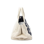 Shoulder Bag Large Mistolino Canapa Tote Beige Embroidered Canapa Canvas