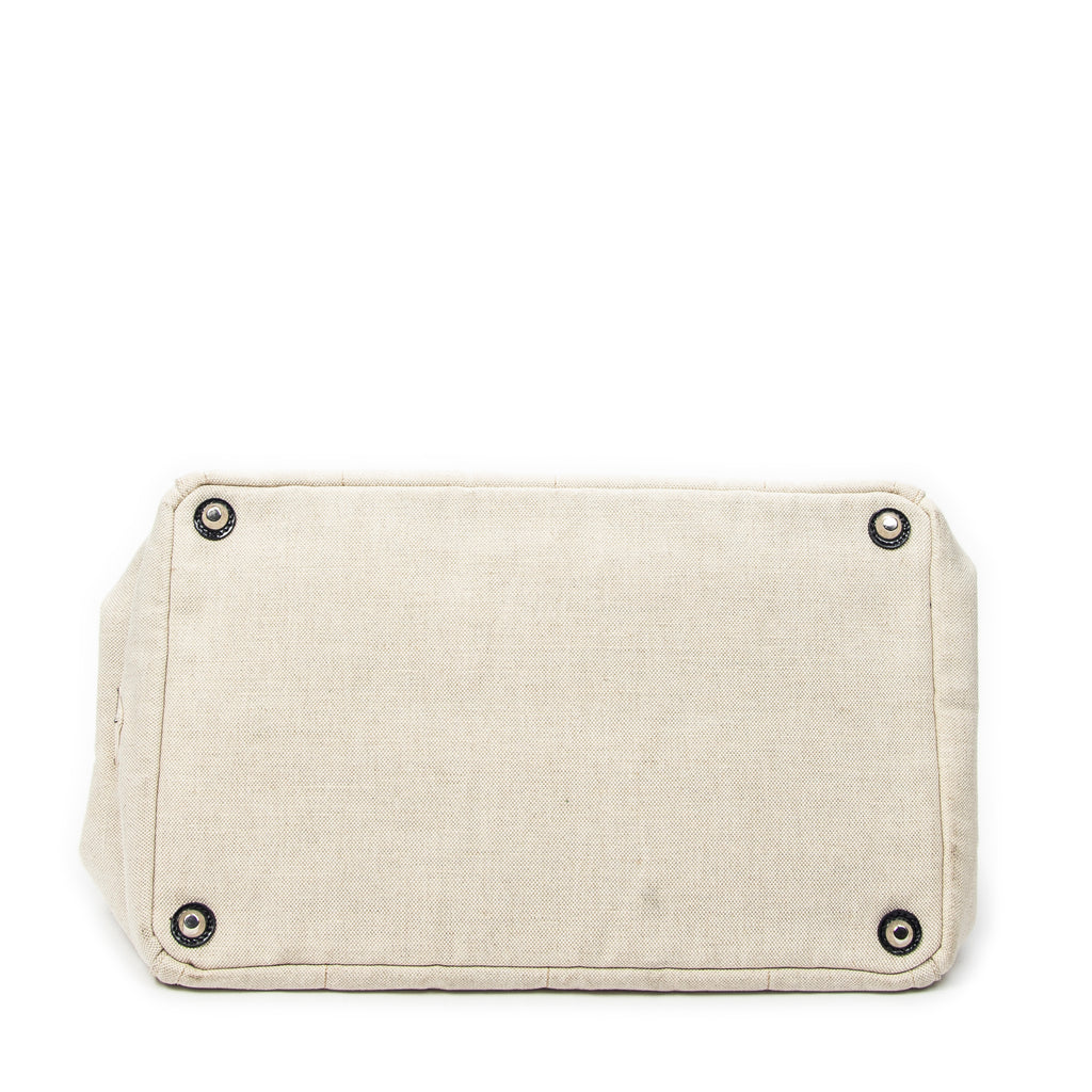 Shoulder Bag Large Mistolino Canapa Tote Beige Embroidered Canapa Canvas