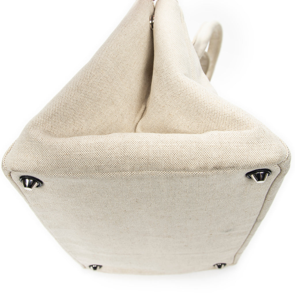 Shoulder Bag Large Mistolino Canapa Tote Beige Embroidered Canapa Canvas