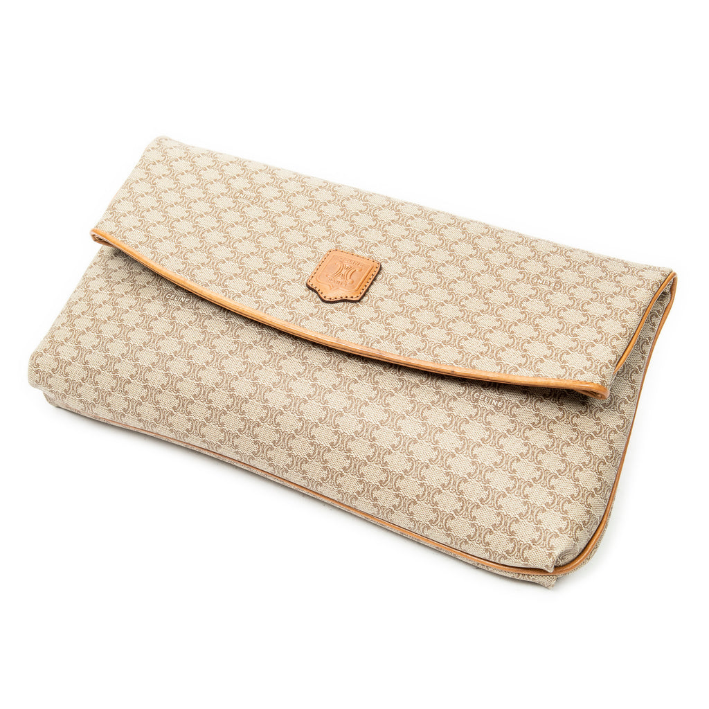 Clutch Vintage Flap Clutch Beige Macadam Coated Canvas