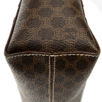 Shoulder Bag Fold Over Shoulder Tote Brown Macadam Coated Canvas