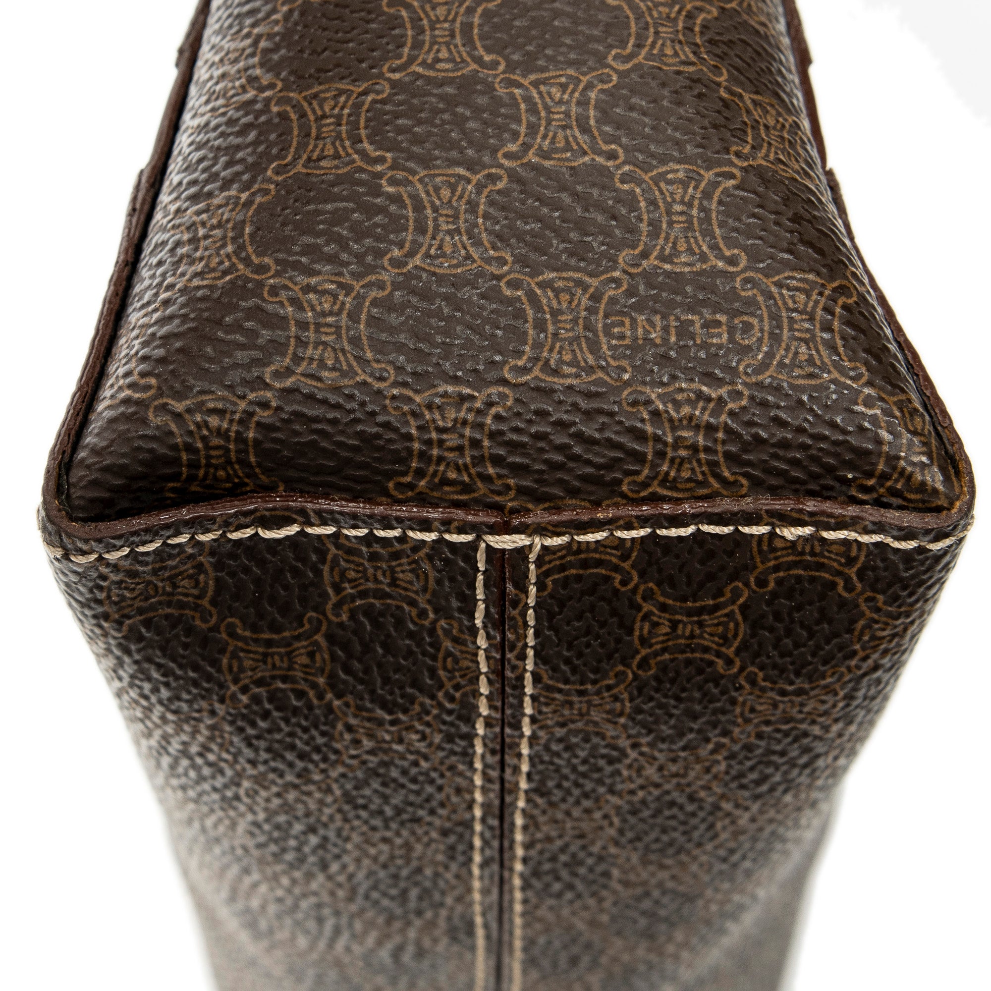 Shoulder Bag Fold Over Shoulder Tote Brown Macadam Coated Canvas