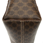 Shoulder Bag Fold Over Shoulder Tote Brown Macadam Coated Canvas