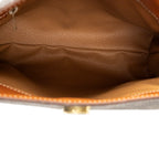 Shoulder Bag Fold Over Shoulder Tote Brown Macadam Coated Canvas