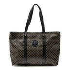 Shoulder Bag Shopping Tote Black Macadam Coated Canvas