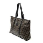 Shoulder Bag Shopping Tote Black Macadam Coated Canvas