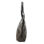 Shoulder Bag Shopping Tote Black Macadam Coated Canvas