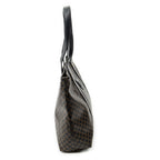 Shoulder Bag Shopping Tote Black Macadam Coated Canvas