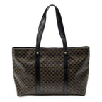 Shoulder Bag Shopping Tote Black Macadam Coated Canvas