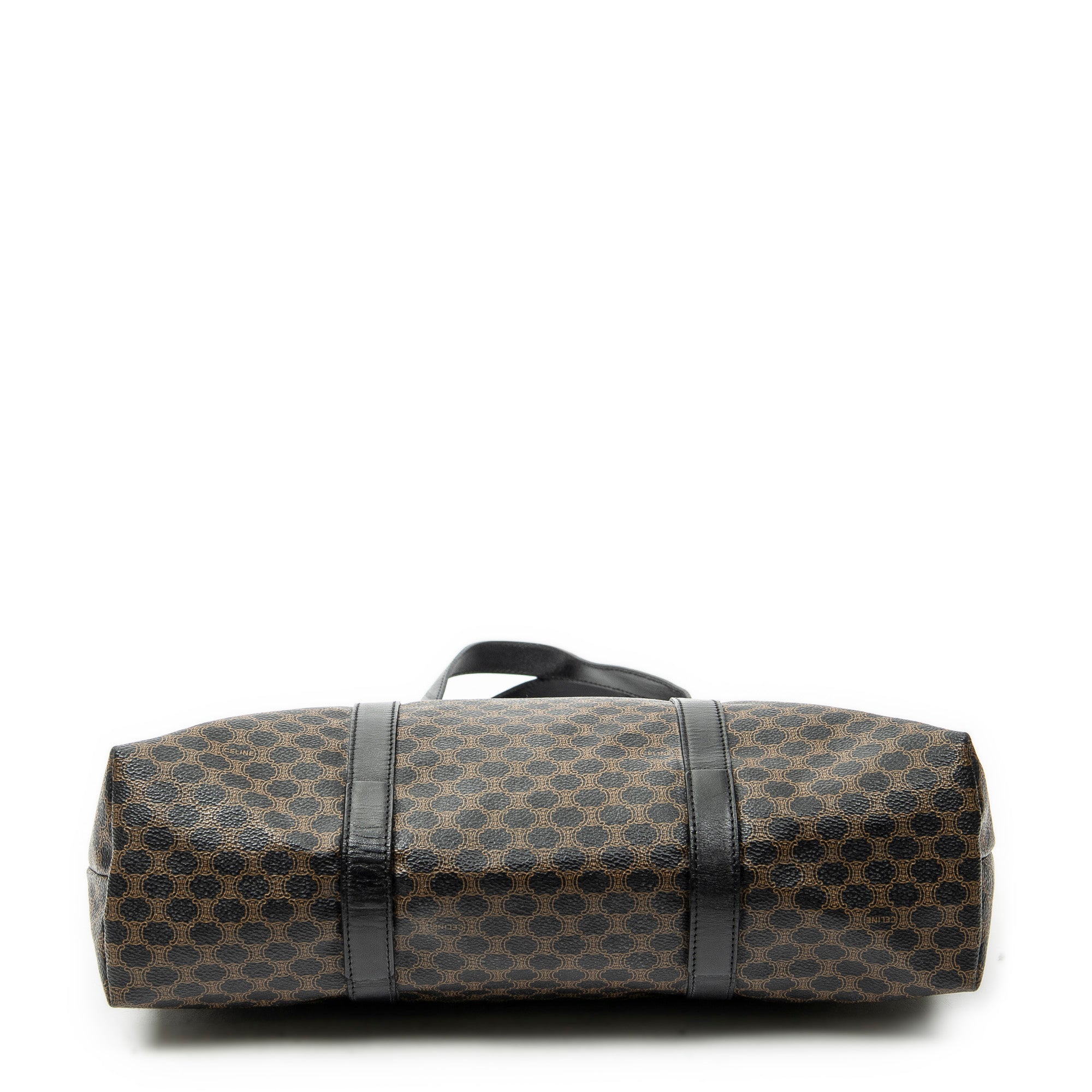 Shoulder Bag Shopping Tote Black Macadam Coated Canvas