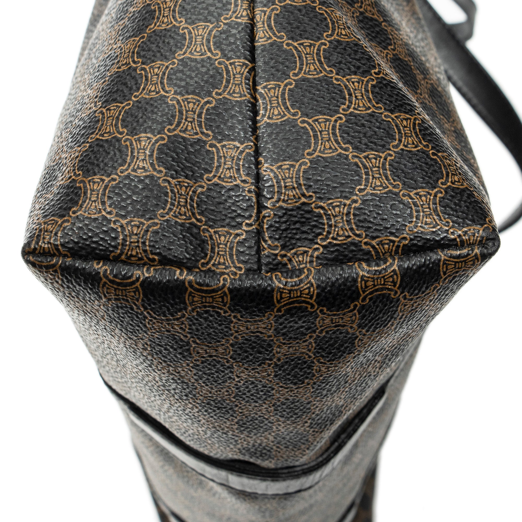 Shoulder Bag Shopping Tote Black Macadam Coated Canvas